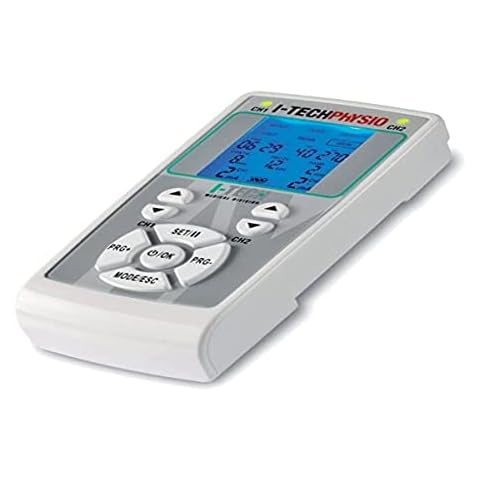 I-Tech Physio, Elektrostimulator, 2 unabhängige Kanäle, hintergrundbeleuchtetes Display, maximale Intensität 100 pro Kanal, NEMS-Programme, TENS, Schönheit, Urologie, 13 kostenlose Erinnerungen Cover