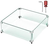 NUPICK Fire Pit Wind Guard, 19 inch Square Wind Guard for 28-32 inch Fire Pit Table, 5/16 Inch...