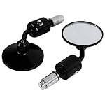 AINNUDSE-Motorcycle-3-Round-78-Handle-Bar-End-Rearview-Side-Mirrors-Black-Left-Right-Position