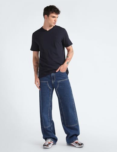Calvin Klein Men's Smooth Cotton Solid V-Neck T-Shirt Dark Sapphire - image 2