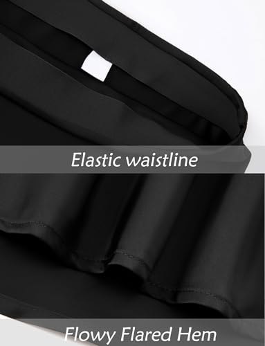 FEOYA Silk Skirts for Women Satin A Line Midi Skirt Elastic Waistband Flared Flowy Mermaid Hem Wedding Elegant Solid Skirt4