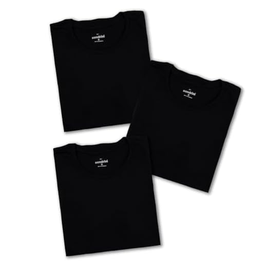 Kit 3 Camisetas Básicas Masculinas Sandrini Preto ou Sortido Algodão Premium Conforto Casual Dia a Dia (BR, Alfa, P, Regular, Preto)