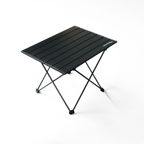 Campster Folding Camping Table - Lightweight and Sturdy Foldable Table for Outdoor Adventures, BBQ, and Picnics - Portable Reinforced Hinged Design with Anti-Slip Leg Caps - Black