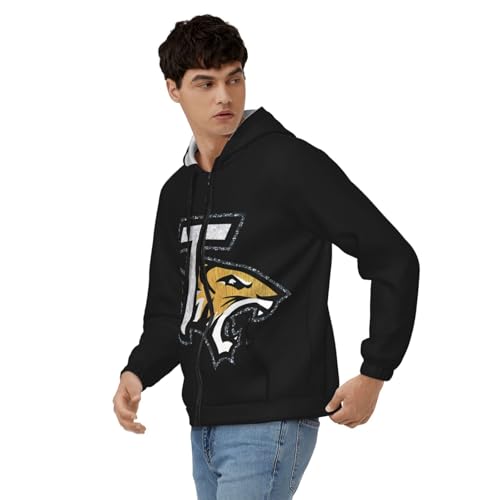 Towson University Men Hoodie Zip Up Hoodies Hooded Zippered Cardigan Long Sleeve Sweatshirt Pullover3