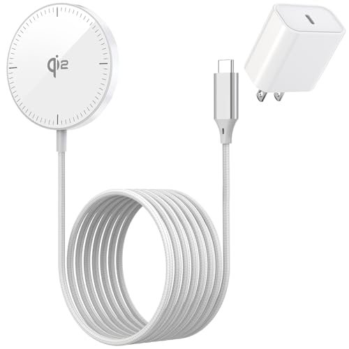 Magnetic Wireless Charger for iPhone 16 15 Fast Charging,Qi2 Certified Mag Safe Fast Charging Pad,6FT USB C Block Adapter for Apple iPhone 16 ProMax/16 Plus/15 ProMax/14/13/12/AirPods,Mag-Safe Charger
