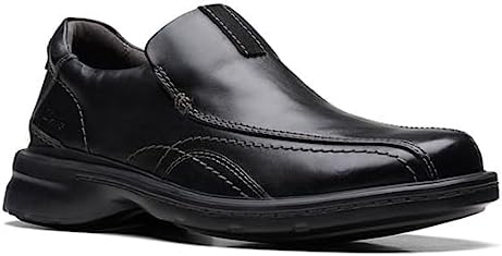 Clarks Men's Gessler Step Loafer, Black Leather, 11.5 Wide | Image 3