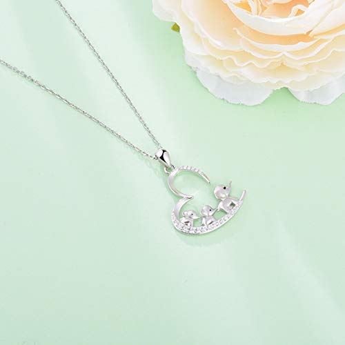 Acjna 925 Sterling Silver Mothers Day Gifts Elephant Necklace 3 Elephants Family For Mom Daughter Girls Jewelry (3-Elephants) #TOP3