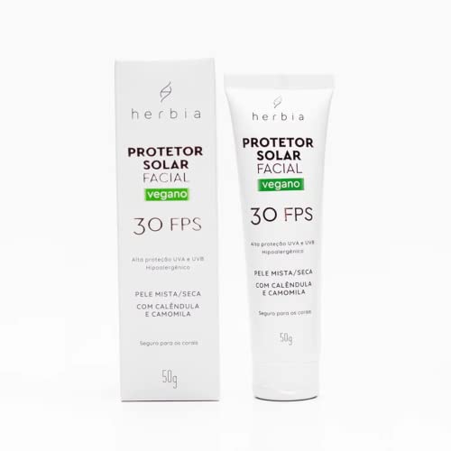 Herbia Protetor Solar Facial Pele Mista/Seca 30 Fps Natural E Vegano