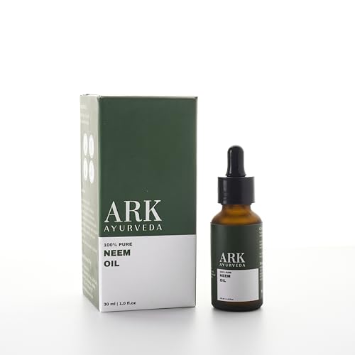 Ark Ayurveda 100% Pure Neem Essential Oil | Natural Skin & Acne Care Scalp & Hair Nourishment Undiluted Ayurvedic Beauty Oil 1 fl oz 30 ML