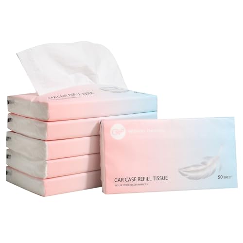 Car Tissue Refills 300 Sheets Facial Tissues Refills for Car Visor Tissue Holder Travel Tissue Tubes Box Container Perfect Fit for Car Cup Holder