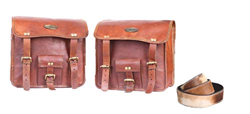 Sacoche de selle moto cuir marron lot de 2 pochettes cadeau homme motard