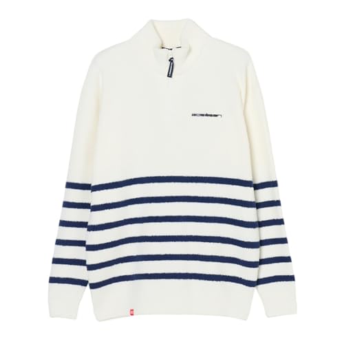 ROSASEN(ROSASEN) ゴルフウェア ハーフジップ ボーダーニット 長袖 044-14013-25AW-005 (オフホワイト/M/Men's)