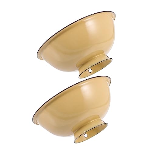 Artibetter 2 piezas Tazón Esmaltado Vintage para Arroz y Fideos de Cuencos Resistentes y Decorativos para Cocina y Restaurante