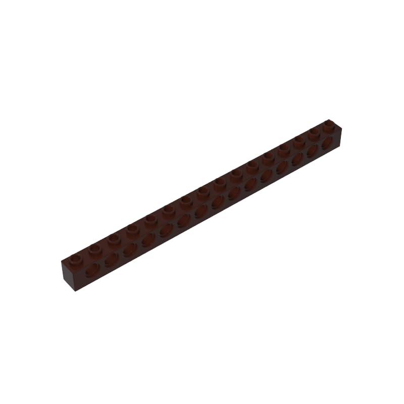 Gobricks 3703 Technology Brick Technic Brick 1x16 [15 Holes] 10 Pieces GDS-630 Compatible with Lego Building Blocks Color:Dark Brown