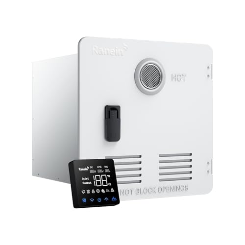 Gen II Ranein On-Demand Propane RV Tankless Water Heater 1515 White Door & Remote Control High Altitude Compatible CSA Certified Summer Comfort Optimized Perfect for Moderate Usage