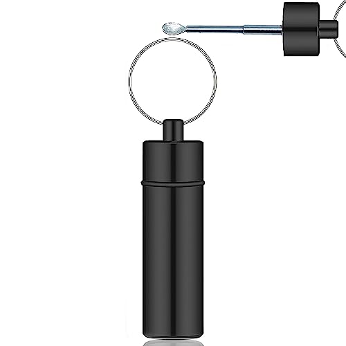 Gewürzspender für unterwegs luftdichtes Metallfläschchen mit Löffel Gewürzaufbewahrungsflasche tragbarer Behälter mit ausziehbarem Löffel (Schwarz)