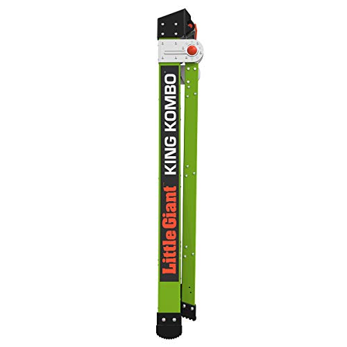 Little Giant Ladders, King Kombo, Professional, 4 Ft. A Frame, 6 Ft. Extension, Fiberglass, Type 1AA, 375 lbs weight rating, (13470-001)