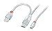 Produktbild LINDY 31784 - USB 2.0 Dual Power Y-Kabel - 2 x Typ A Stecker an Typ Mini-B Stecker  1m