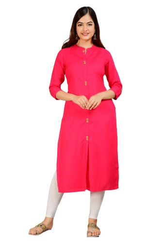Image of NEW4U Women's Solid Rayon Straight Kurta