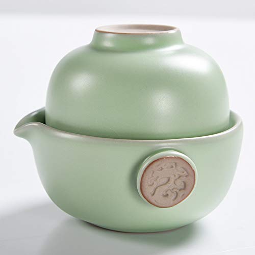 LYLEQ TeteraSet Tragbares Tee-Set (2-teiliges Set) Teekanne 110ml Teetasse 90ml Grün Cover