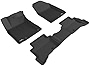 3D MAXpider All-Weather Floor Mats for Hyundai Ioniq Hybrid 2017-2021 / Plug-in Hybrid 2018-2019 Custom Fit , Kagu (1st & 2nd Row, Black)