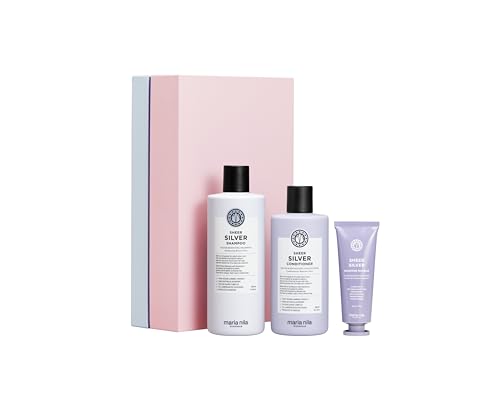 Maria Nila Sheer Silver Shampoo, Conditioner & Booster, Neutralizes Golden Shades, Violet Pigments Gives Cool Tone