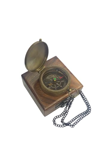 Brújula Náutica de Cadena de Latón Portátil