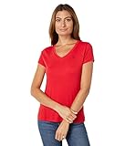U.S. Polo Assn. Women's Short-Sleeve V-Neck T-Shirt - Signature Embroidered Pony Logo, Casual Fit, Comfortable & Stylish Tee for Women, Engine Red, Medium