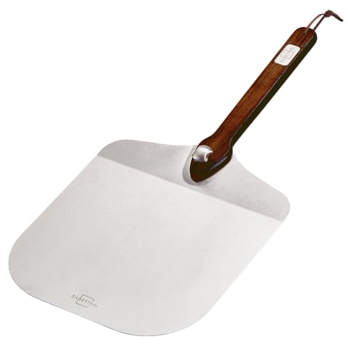 SILBERTHAL Pizzaschieber Edelstahl 30cm - Griff aus Akazienholz - Pizzaschaufel - Spülmaschinenfest - Robuste Pizzapfanne