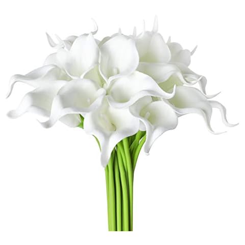 20Pcs Calla Lily Fake White Flowers Cover