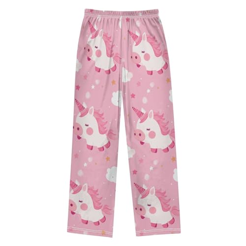 Cute Unicorn Pig Boys Pants Boys Athletic Pants Long Pant for Boywith Pockets Wide-Leg Size 6-14Y2