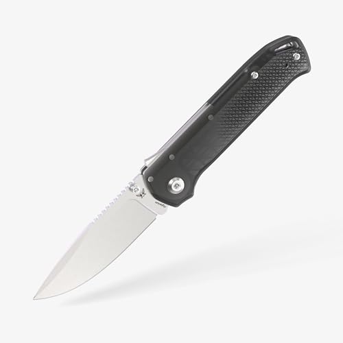 Flytanium Arcade Lite Folding Pocket Knife EDC Knife with Demko Shark-Lock Customizable Folding Knife (Smoke Black - Stonewash)