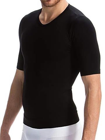 FarmaCell Man 419H (Czarny, XL) Męska koszulka typu t-shirt z krótkim rękawem modelująca i wyszczuplająca z termoaktywnym i ochronnym włóknem HEAT