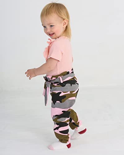 Renotemy Newborn Baby Clothes Girl Summer Infant Camo Outfits Cute Short Sleeve Pink Ribbed Romper Camouflage Clothing Sets Baby Girl Clothes 0-3 Months #TOP1