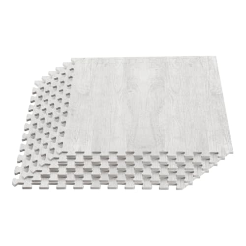 Forest Floor Farmhouse 3/8 Inch Thick Printed Foam Tiles, Premium Wood Grain Interlocking Foam Floor Mats, Anti-Fatigue Flooring – Stylish Flooring Solution