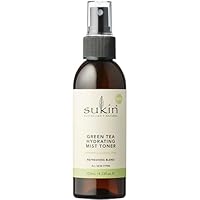 Sukin Green Tea Hydrating Mist Toner 125mL, Multifunctional & Hydrating with Green Tea & Cucumber, Australian Made & Owned, Vegan, Cruelty-Free