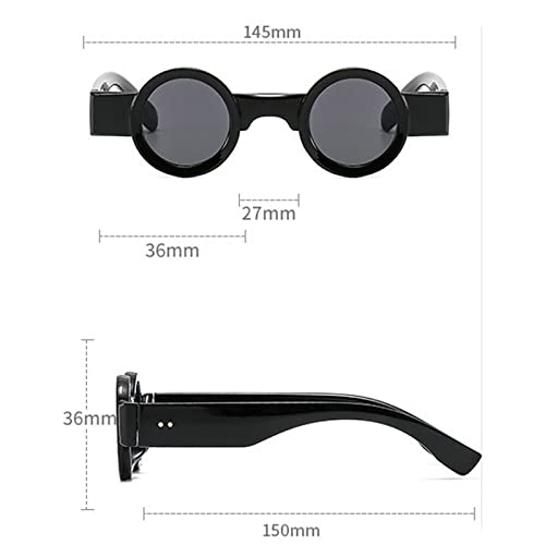 Popular Fashion Small Round Sunglasses Women Retro Punk Shades UV400 Men Clear Ocean Lens Trending Rivets Sun Glasses3