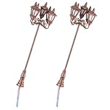 Réverbères miniatures : ce modèle de lampadaire miniature est fabriqué dans un matériau durable et stable, offrant une grande stabilité et une pour la décoration, notamment pour les maisons de poupées