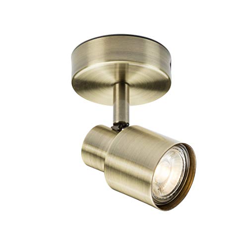 Knightsbridge Single GU10 Spotlight in Antique Brass