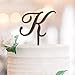 Monogram K ozdoba na tort litera drewniana brązowa spersonalizowane dowolne litery na tort urodzinowy dekoracje kwiatowy prezent ślubny dla chłopców dziewcząt litera A B C D E F G H I J L M N K O P R S T U V W X Y Z