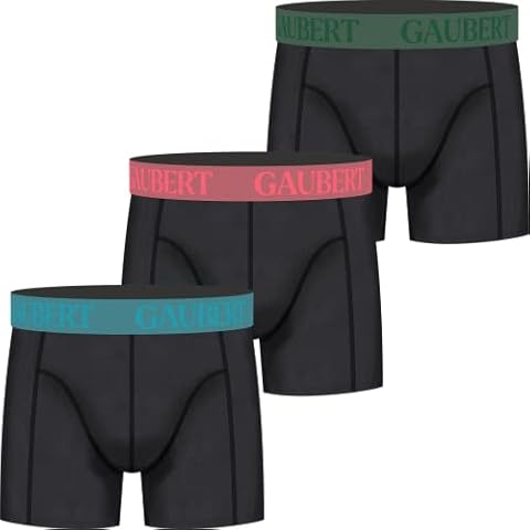 Gaubert Boxershorts Unterwäsche Herren Premium 3 er Pack Bambus Viskose Nachhaltig Schwarz Farbig Cover