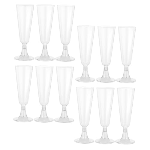 MOKKHNB 24個 使い捨てプラスチックシャンパンフルート 感ある透明カップ ワインやカクテル対応 パーティー 結婚式 イベント用 設計