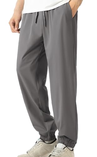 Men's Casual Pants Elastic Waist Drawstring Lightweight Cooling Hiking Trousers