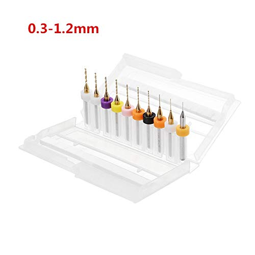 10個入りマイクロミニのツイストドリルビットセットのPCB回路基板のタングステンカーバイド彫刻工具金属加工を印刷(0.3 1.2mm