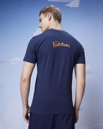 Image of Bewakoof X Cartoon Network Flintstones Men's Cotton Jersey Graphic Print Regular Fit Half Sleeve Round Neck T-Shirt | Tshirt for Men Cotton| Casual Wear | Street Wear