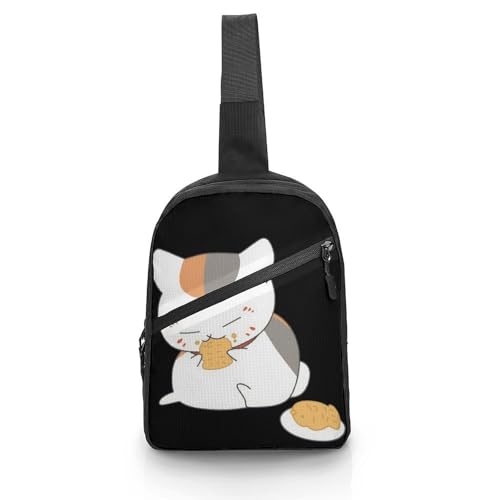ボディバッグ 夏目友人帳 ニャンコ先生 猫 斜め掛け ショルダーバッグ メンズ レディース 大容量 多機能 折りたたみ式 ウエストポーチ 通勤 通学 旅行 アウトドア