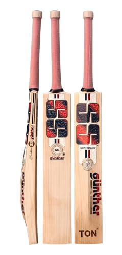 Image of SS Gunther English Willow Cricket Bat - SH (Set of 2) (Red and Blue)