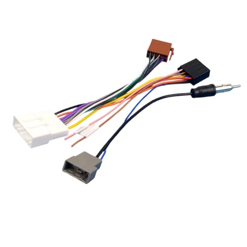 Faisceau de câblage autoradio 20 broches ISO avec connexion antenne pour Nissan pour Qashqai J10 / X-Trail / Navara (2006–2013), plastique ABS 12 V Kit...