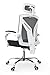 Hbada Silla de Oficina Silla de Escritorio Silla giratoria ergonómica Silla ejecutiva con Respaldo Alto con reposacabezas y reposabrazos Ajustables Blanco