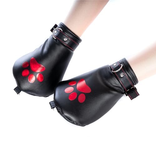 ALMYMM Petplay BDSM Fesseln Sex Hunde Handschuhe Schwamm,Bondage Erotik Fist Handschuhe Beide Extrem Hundepfoten,Hund Bondagehandschuh für Dog Play SM Fessel Sexspielzeug Cosplay Sklave